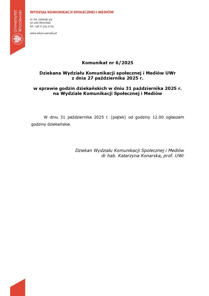 komunikat nr 6/2025