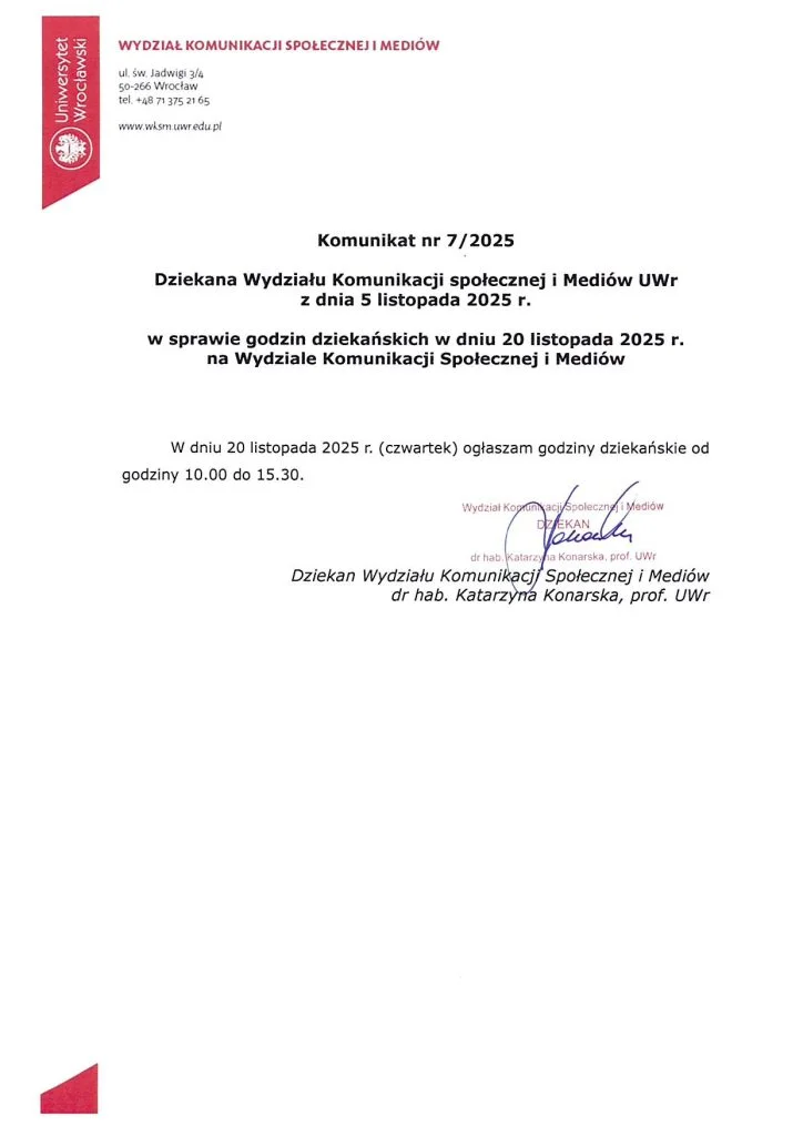 Komunikat nr 7/2025